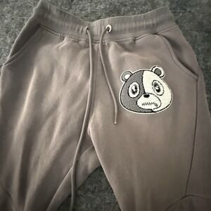 Effectus Clothing Panda Patch Jogger Sweatpants Mens Small Taupe Fleece